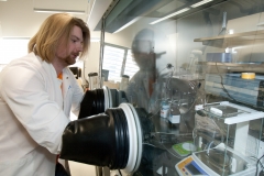 Karl working in a glovebox