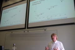 Karl Kaupmees presenting his PhD thesis